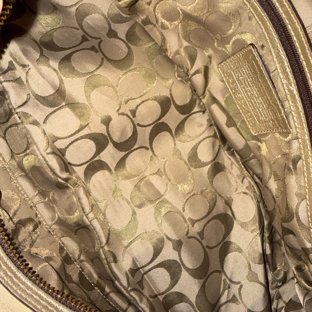 Vintage Coach Beige and Silver Suede Satchel - Picture 14 of 15